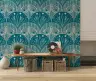 Teal Art Nouveau Moth Wallpaper 3