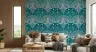Teal Art Nouveau Moth Wallpaper 4