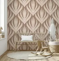 Boho Leaf Patterned Wallpaper