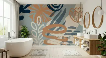 Abstract Brushstroke Floral Wall Mural