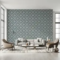 Geometric Lattice Blue Wallpaper