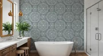 Mandala Dot Pattern Blue Wallpaper