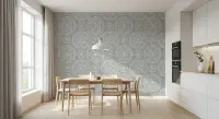 Grey Mandala Pattern Wallpaper