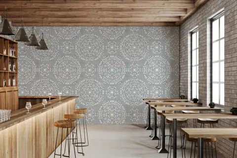 Grey Mandala Pattern Wallpaper