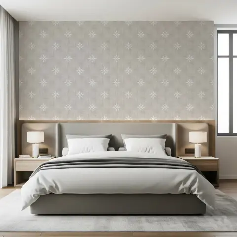 Neutral Geometric Starburst Wallpaper
