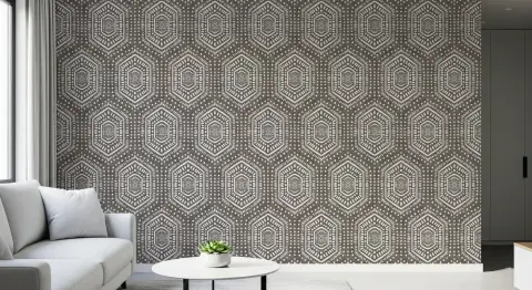 Geometric Hexagon Pattern Wallpaper