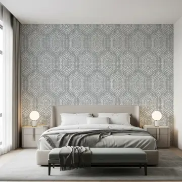 Geometric Hexagon Pattern Grey Wallpaper