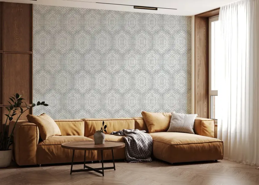 Boho Painted Grunge Grey Clouds Wallpaper