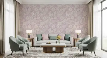 Seashell and Coral Lavender Wallpaper