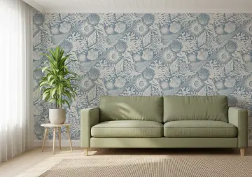 Seashell and Coral Patterned Wallpaper