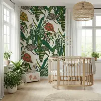 Lush Jungle Botanical Bee Wallpaper