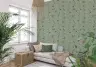 Sage Green Bird and Floral Trail Wallpaper 2