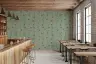 Sage Green Bird and Floral Trail Wallpaper 1