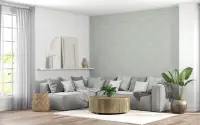 Delicate Sage Green Art Deco Fan Pattern Wallpaper