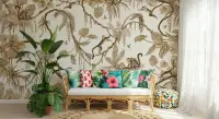 Monkey Jungle Botanical Wallpaper