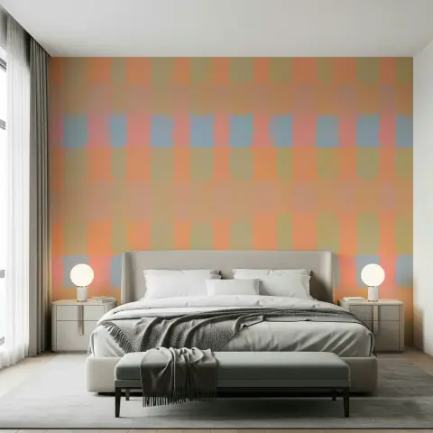 Modern Pastel Rounded Rectangle Wall Mural