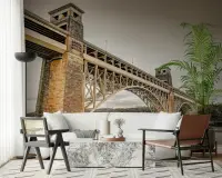 Historic Stone Arch Bridge Architectural Wall Mural