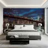 Deep Blue Sky Brooklyn Bridge City Lights Wallpaper Mural 2