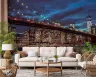 Deep Blue Sky Brooklyn Bridge City Lights Wallpaper Mural 1