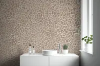 Earthy Brown Abstract Geometric Textured Wallpaper