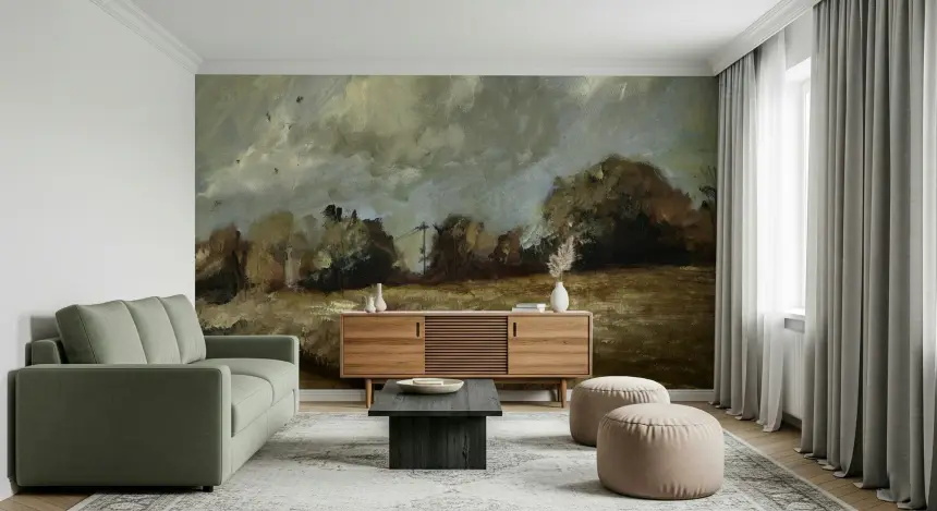 Brushstroke Countryside Wall Mural -2917436
