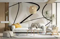 Contemporary Abstract Brushstroke Design Wall Mural