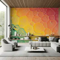 Dynamic Abstract Oil Drop Gradient Wall Mural