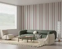 Minimalist Burgundy Vertical Stripe Wallpaper