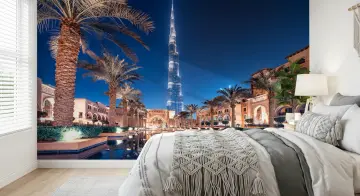 Burj Khalifa Night Skyline Wall Mural