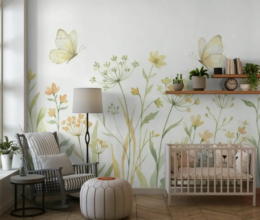 Butterfly Meadow Wall Mural