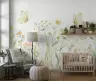 Serene Watercolor Butterflies and Wildflowers Wall Mural 2