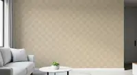 Subtle Wavy Checkered Beige Wallpaper
