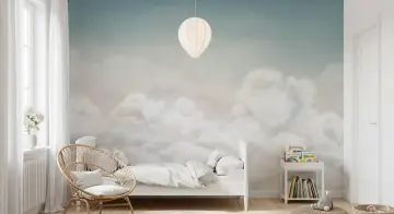 Dreamy Cloud and Star Sky Kids' Wall Mural