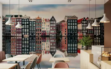 European Canal City Reflections Wall Mural