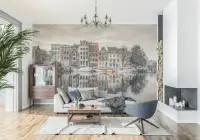 Historic European Canal Cityscape Wall Mural