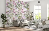 Graceful Watercolor Floral Vine Pattern Wallpaper