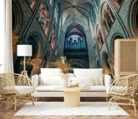 Gothic Cathedral Interior Architectural Wall Mural