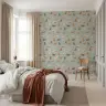 Whimsical Cat Pattern Mint Green Wallpaper 4