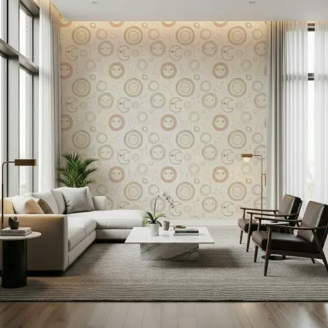 Whimsical Sun Moon Constellation Wallpaper