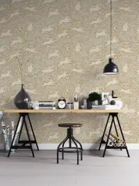 Whimsical Rabbit and Star Pattern Wallpaper