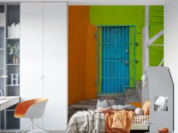 Vibrant Colorful Street Doorway Wall Mural