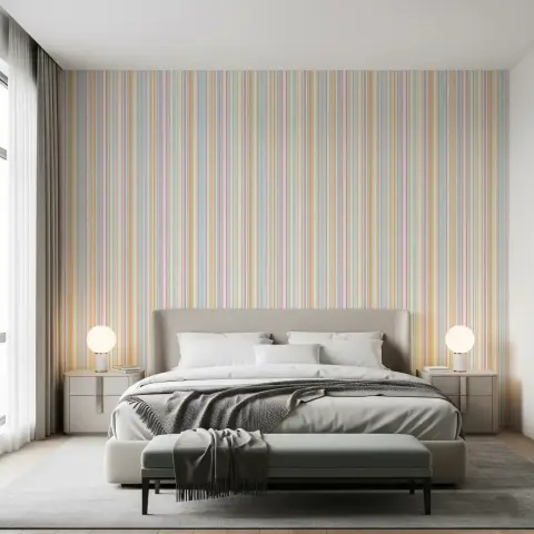 Multicolor Pastel Vertical Stripe Wallpaper