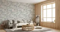 Elegant Blue Floral Cherry Blossom Wallpaper