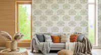 Graceful Symmetrical Botanical Pattern Wallpaper