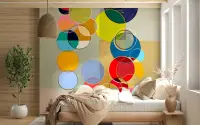 Vibrant Geometric Circles Abstract Wall Mural