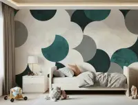 Contemporary Textured Circle Design Wall Mural