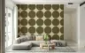 Textured Olive Green Circles Pattern Wallpaper 3