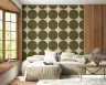Textured Olive Green Circles Pattern Wallpaper 5