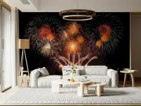 Vibrant Festive Fireworks Wall Mural