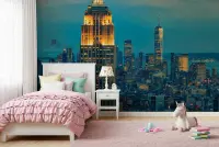 New York City Skyline Night Wall Mural